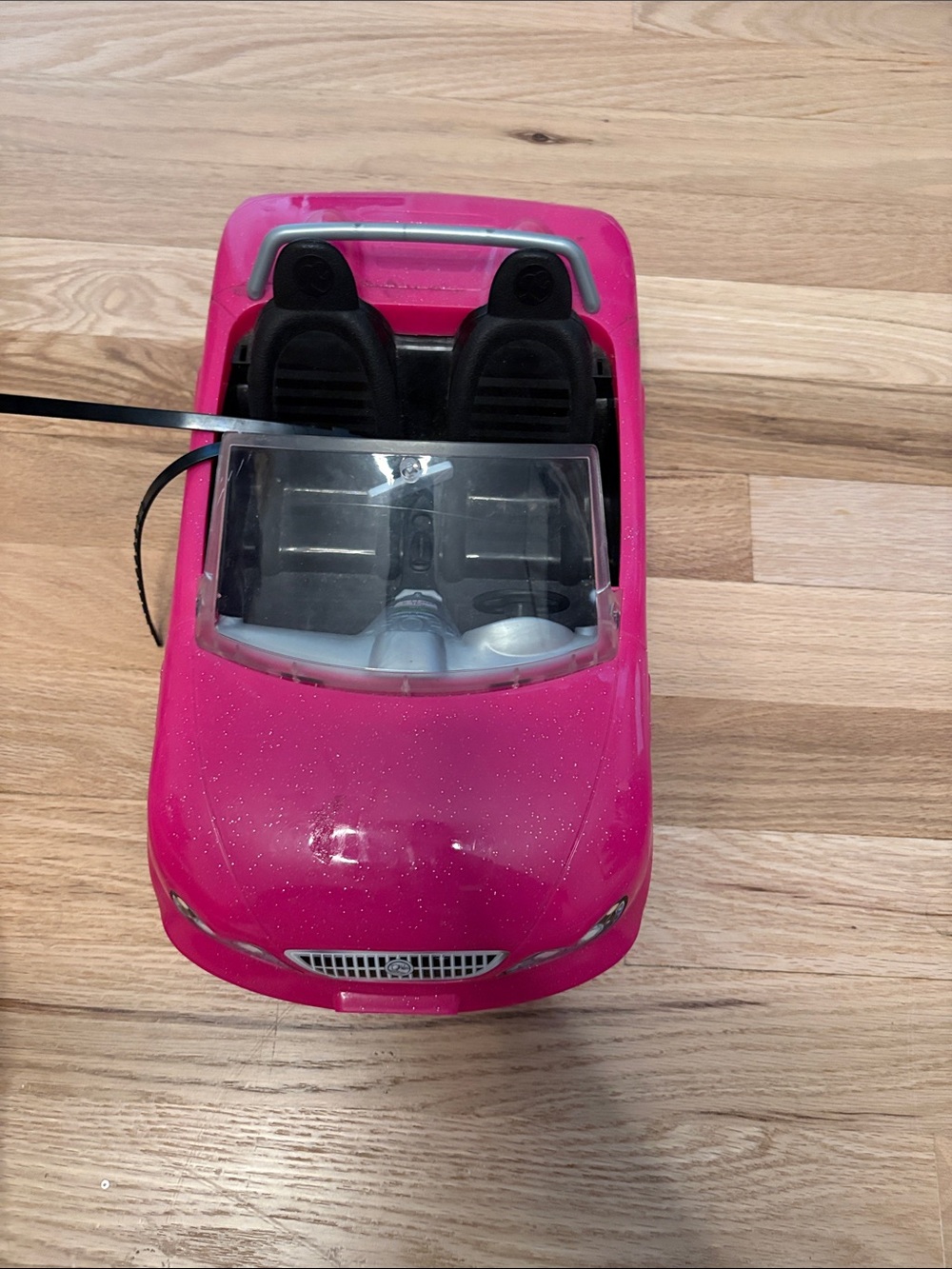 Barbie Hot Pink Convertible Doll Car with Black Interior